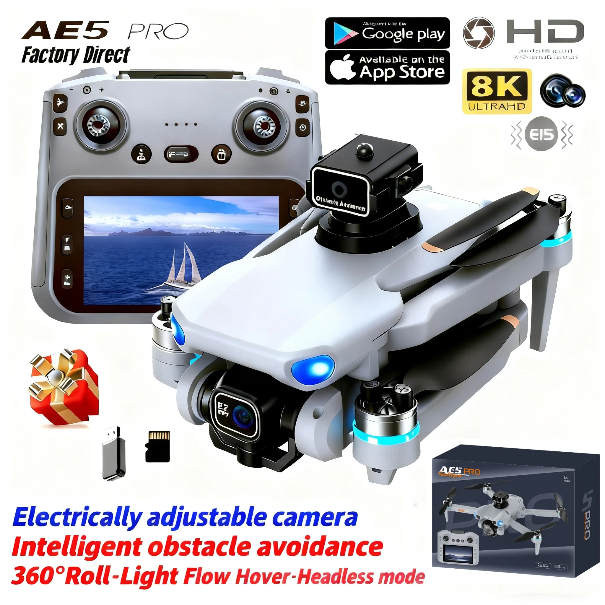 AE5 Pro Drone 8K HD 4.5 inç Ek - Drone Video Production incelemesi ve fiyatı